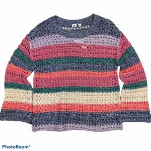 Gap Colorful Striped Open Knit Sweater